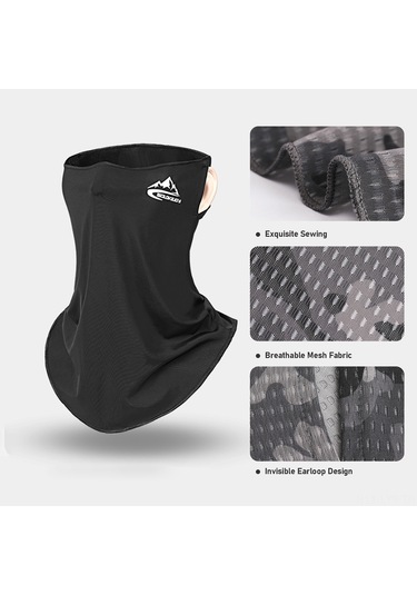 Ranyeek Unisex Güneş Korumalı Bisiklet Boyunluk, Nefes Alabilir Esnek Kumaş, Yeşil Kamuflaj, Koşu Ve Outdoor Aktiviteler İçin Yeşil