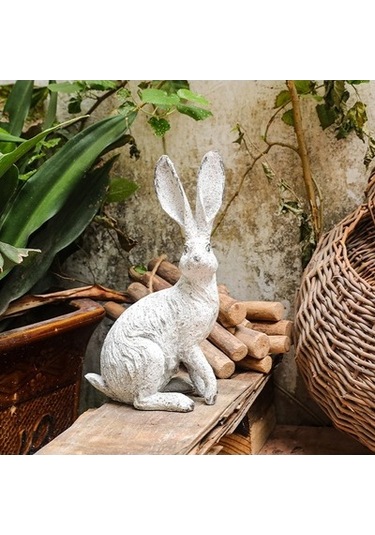 Lijinxu 2 Adet Masaüstü Reçine Hayvan Figürleri Tavşan