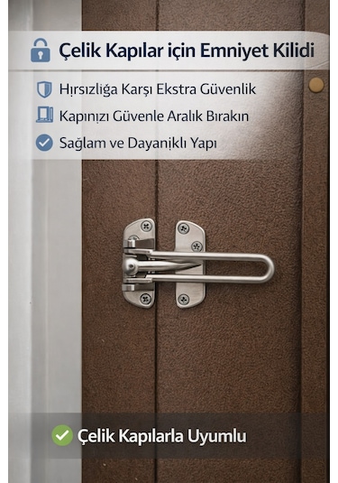 Çelik Kapı Emniyet Kilidi Emniyet Kelepçesi Güvenlik Kilidi Metal Kapı Güvenlik Aparatı