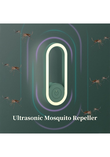 Suofeng Ev İçin Ultrasonik Sinek Kovucu Ve Gece Lambası - Otomatik Aydınlanma, 30-60 M² Kapsama, Güvenli Ve Sessiz, Us Şarjı, Yeşil Yeşil