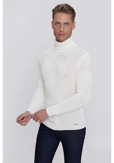 Tr 850 Slim Fit Ekru Klasik Triko Ekru