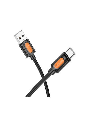 Borofone Bx114 Yapı 3a Usb Tip-c Şarj Veri Kablosu, Uzunluk: 1m Siyah
