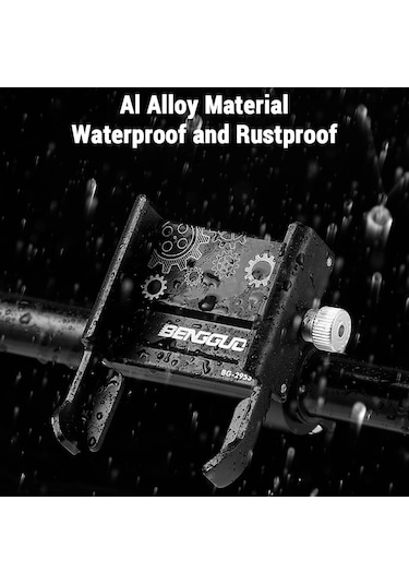 Bengguo-al Alaşım Bisiklet Cep Telefonu Tutucu Scooter Dönebilen,y28006t-2 Gri