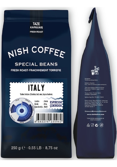 Nish Kahve Espresso Italy Çekirdek Kahve 2 x 250 G