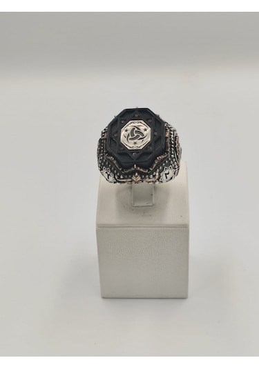 Siyah Zirkon Taşlı Teşkilat Mahsusa Diliriş Eseri 925 Ayar 25 Mm