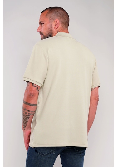 Gabria Polo Yaka Erkek T-shirt Taş