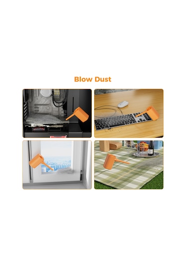 Qingmipy 50w Taşınabilir Şişirme Pompası - 280l/dk Hız, 2000mah Pil, 4 Nozul, Işık Fonksiyonlu, Type-c Şarj Turuncu