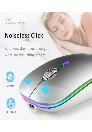 Mkey MK-109 RGB LED Kablosuz Mouse Optik Wireless Mouse Sessiz Mouse