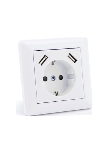 Axis Sıva Altı Topraklı Priz 16A + 2 Usb 23A