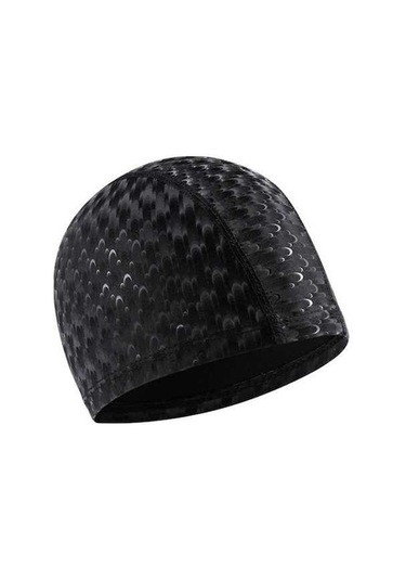 Dm Yetişkin Hilal Pu Su Geçirmez Yüzme Şapkası Rahat Kulaklıklı Siyah Siyah