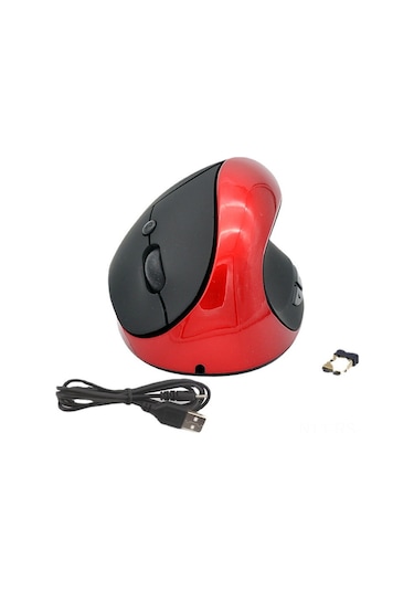 Fabrika Noktası Toptan Kablosuz Dikey Ergonomik Dikey Fotoelektrik Dahili Lityum Pil Şarj Edilebilir Fare Kırmızı Diğer