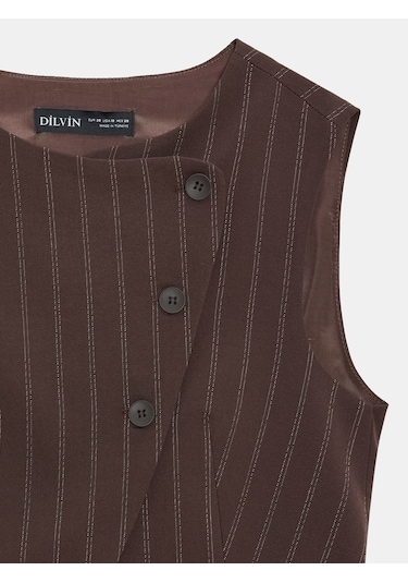 Dilvin 60604 Asimetrik Kesim Yelek-kahve Kahve