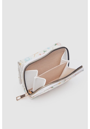 Çiçek Desen Bayan Cüzdan - Ol-1059 Siyah