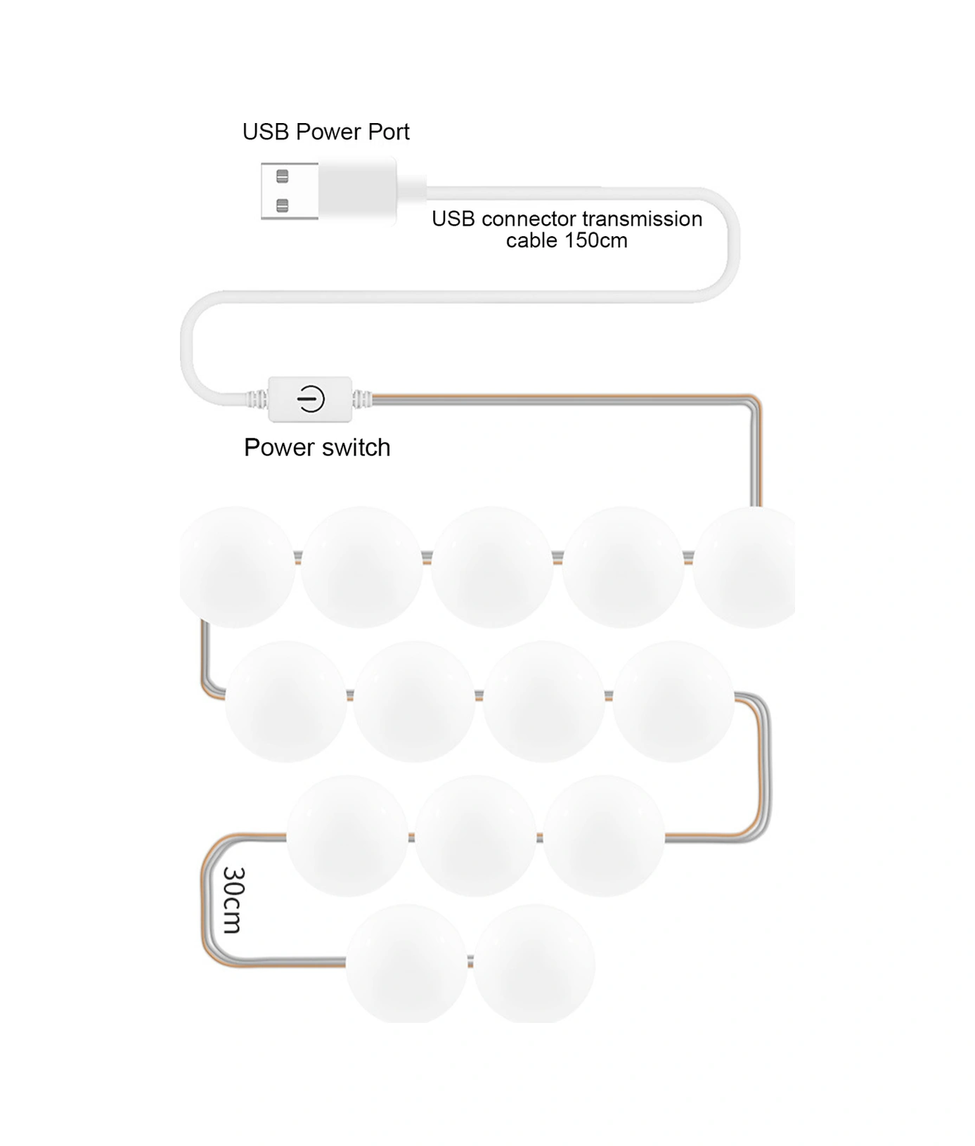 Kangvka 6 Ledlü Vanity Aydınlatması - 3 Renk Tonu, Usb Dokunmatik Kontrol, Sürekli Işıklık Regülasyonu, Makyaj Ve Banyo İçin Diğer