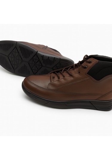 Growish Gr0253 Hakiki Floter Deri Kaydırmaz Koku Yapmaz Bilekten Streçli Üst Kalite Yarım Bot Kahverengi18