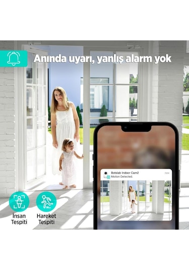 Botslab 360+ C211 2K Pro WiFi 360°  Bebek Monitörü Evcil Hayvan İç Mekan  IP 2024 Versiyon Akıllı Güvenlik Kamerası