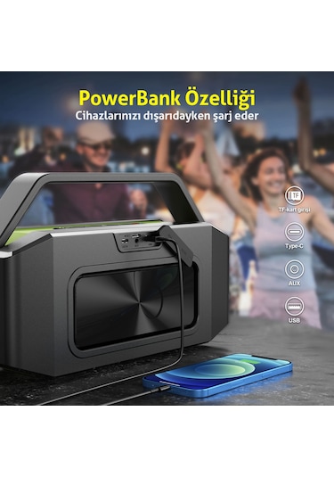 W-King D9-1 100W 40S TWS Ses Bombası 5.0 Bluetooth Hoparlör