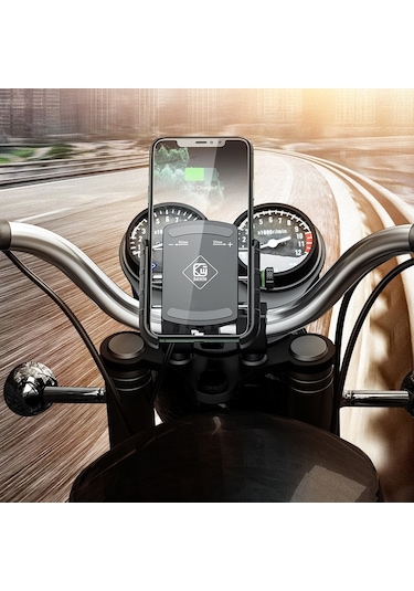 Kewig M8s Bisiklet Alüminyum Navigasyon Dağı Açık Bisiklet Cep Telefonu Tutucu Siyah Siyah