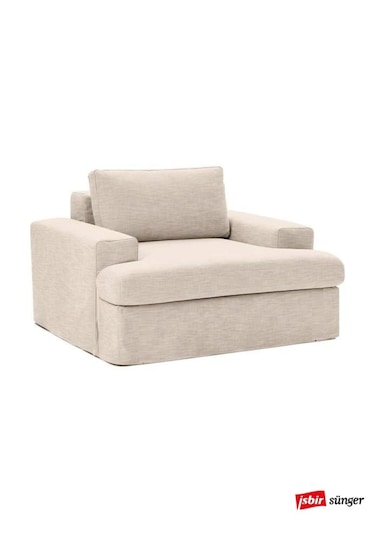 Mode Siesta Kuş Tüyü Berjer 05 Bej Keten Kumaş İşbir Sünger Dair Bej