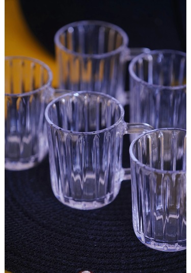 Panayır Home Blinkmax Kulplu Şeffaf 6'lı Fincan Bardak Gls-209 Şeffaf