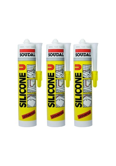 3 Adet Soudal Şeffaf Silikon 280 Gr