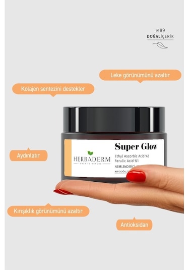Herbaderm Super Glow Leke Oluşumuna Karşı Cilt Tonu Eşitleyici Nemlendirici Jel Krem 50 ML