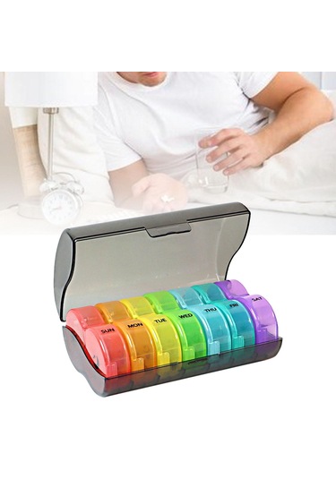 Suntek Magideal Hap Kutusu Kabı Haftalık 7 Günlük Siyah-ve-çok-renkli