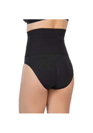 Emay Önü Dantelli Yüksel Bel Slip Korse 2090 Siyah