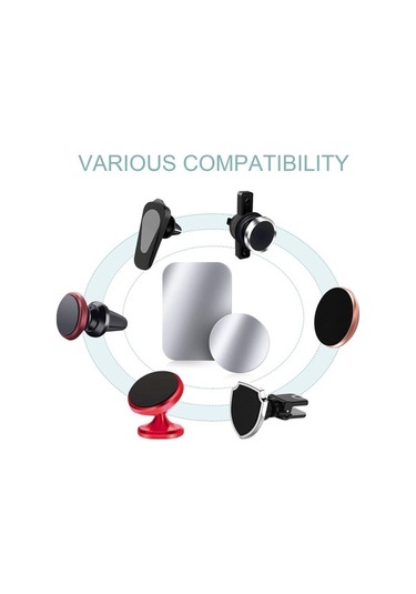 Yingfu 8'lü Metal Plaka Seti, Yapışkanlı İnce Metal Mıknatıs, Telefon Tutucu İçin Diğer