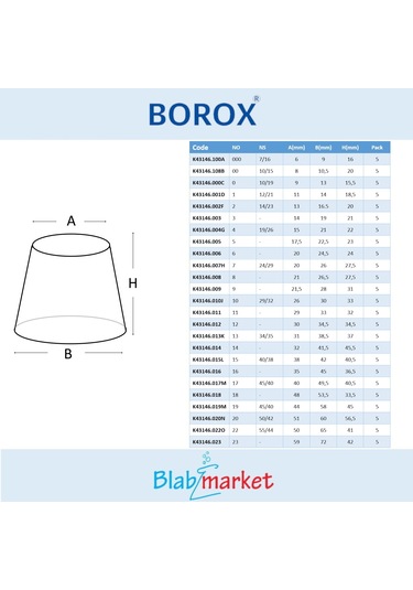 Borox Kauçuk Tıpa No.11 29 x 33 x 32 MM 5 Adet