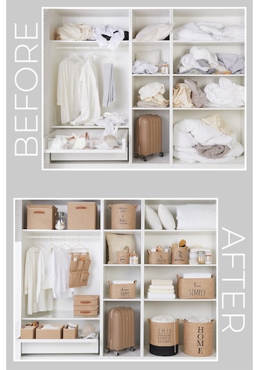 Ocean Home Textile 2'li Jüt Kapaklı Kutu Set 30 x 23 x 11 cm