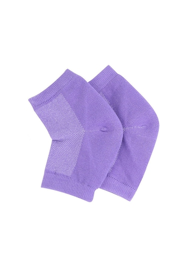 Vkemall Terlik Çorabı - Jel Destekli Topuk Koruma, Nefes Alan Ağ Yapı, Kaymayan Taban Mor