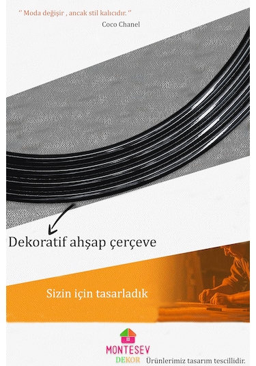 Zümrüt Ahşap Siyah Dekoratif İşlemeli Banyo Duvar Aynası Üçlü Set Siyah