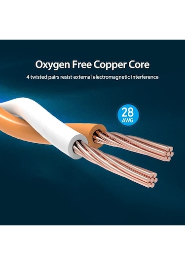 Vention Cat8 Ethernet Kablosu Sttp 40 Gbps 2000 Mhz Cat 8 Rj45 Ağ Lan Yama Pvc Flat Cable 0.5m Diğer