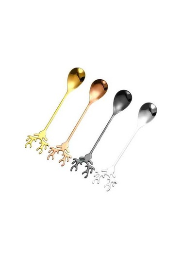 Dancemonkey 4 Adet 14cm 304 Çelik Kahve Kaşığı, Paslanmaz, Pratik Set Çok Renkli