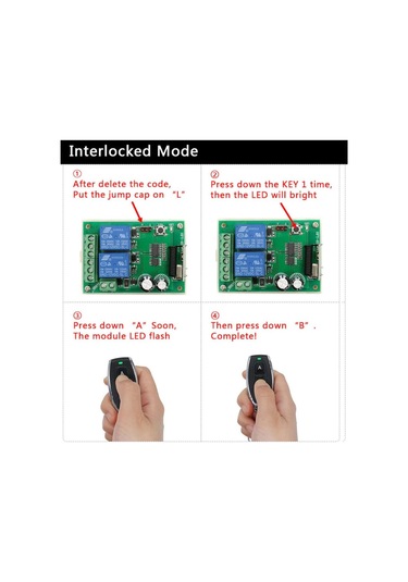 433mhz Rf 2 Kanal Röle Modül Dc12v Kablosuz Motor Pompa Fan Lamba Perde Akıllı Ev Garaj Bariyer Kapı
