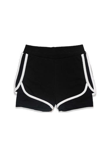 Lovetti Siyah-Siyah Kız Çocuk 2 Iplik Ikili Şort 7848W070 Siyah - Siyah
