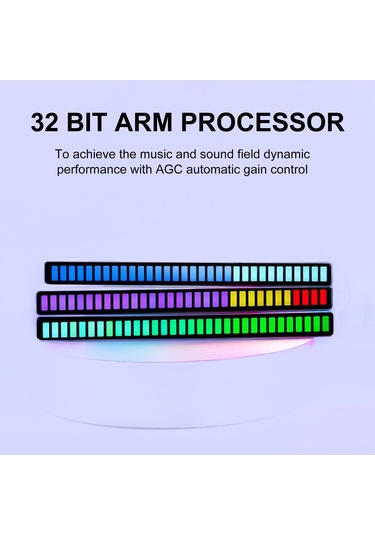 Youtek D08 Rgb Sesli Işık: Renkli Ritim, Tek Renk Spektrum, Solunum Modu - Parlaklık/hız Ayarlanabilir, Gürültü Engelleme Mikrofonlu Beyaz