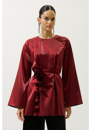 Çiçek Salkımlı Kemer Bordo Bordo