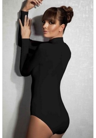 Doreanse 12407 Bayan Modal Uzun Kol Boğazlı Çıtçıtlı Siyah Body