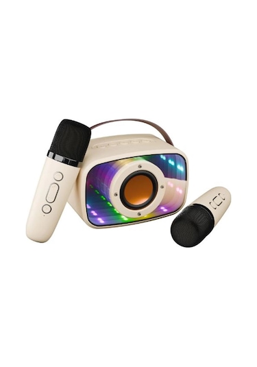 Mikado Md-57bt Endless 5w Bej Tf + Usb + Aux + Bt Destekli 2 Wireless Karaoke Mikrofon 1200mah