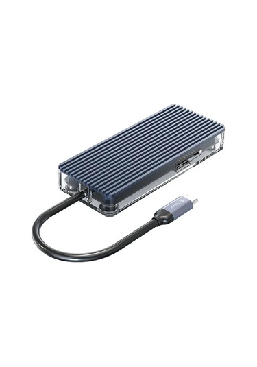 Jeemson Orico Usb-c 6-in-1 Transparent Hub: 3x Usb-a, Hdmı 4k/30hz, Sd/tf Kart Okuyucu - Isı Dayanıklı Pc+alüminyum