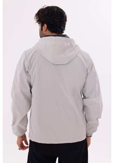 Erkek Kapüşonlu Nova Kumaş Hafif Ve Dayanıklı Şık Mevsimlik Su Ve Rüzgar Geçirmez Yağmurluk Taş