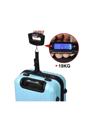 Wondernest Taşınabilir Siyah Dijital Bagaj Ölçeği 50kg Lichen Hg Siyah