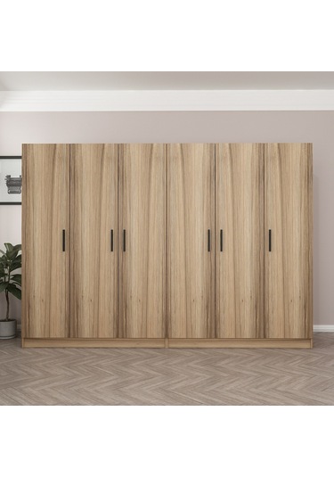 Minar Kale 6 Kapaklı 4 Ç Dolap Dore 210cm Ceviz