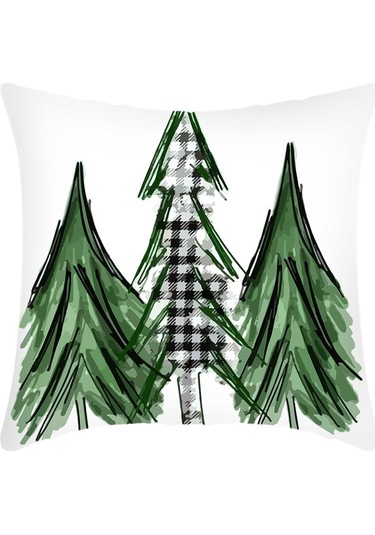 Cartoon Hand-painted Style Christmas Decorative Pillow No.49 Ekru