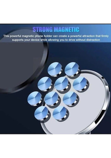 Acl T-93 Gösterge P. İçin,mıknatıslı, Çinko Metalli, Araç İçi Telefon Tutucu Siyah - Siyah