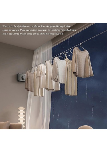 Ganzhoushop Çamaşır Kurutma Görünmez Tel Çamaşır İpi Balkonlar İçin Güçlü Yük Taşıma Kapasiteli Çamaşır İpisiyah Çok Renkli