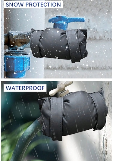 Yaozixa Pu Deri Dış Cepheli Dış Mekan Kraan Koruması - Kalın Pamuk İç Dolgu İle Kış Donması Ve Yaz Isınması Koruma - Tüm Mevsimler İçin Uygun