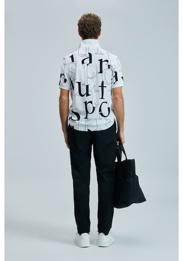 Lufian Erkek Dıamond Smart Polo T-shirt 111040219 Beyaz Beyaz